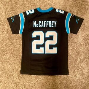 Official NFL Carolina Panthers Christian McCaffery jersey.  Boys Youth Small